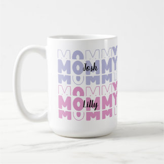 Mamma Modern Pastel Färg Anpassningsbar Mors dag Kaffemugg