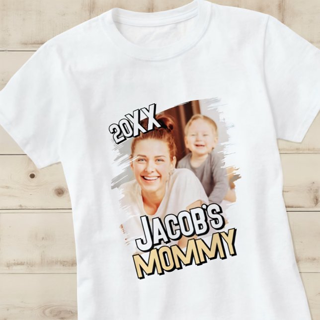 Mamma Modern Simple Grunge Anpassningsbar Baby Pho T Shirt (Skapare uppladdad)