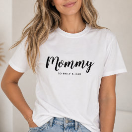 Mamma | Moderna mammabarn Namn Mors dag T Shirt