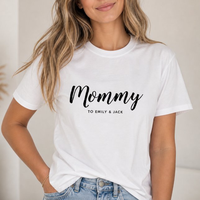 Mamma | Moderna mammabarn Namn Mors dag T Shirt (Skapare uppladdad)