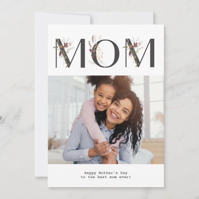 MAMMA | modernt lycklig mors dag-kort Julkort (Framsida)