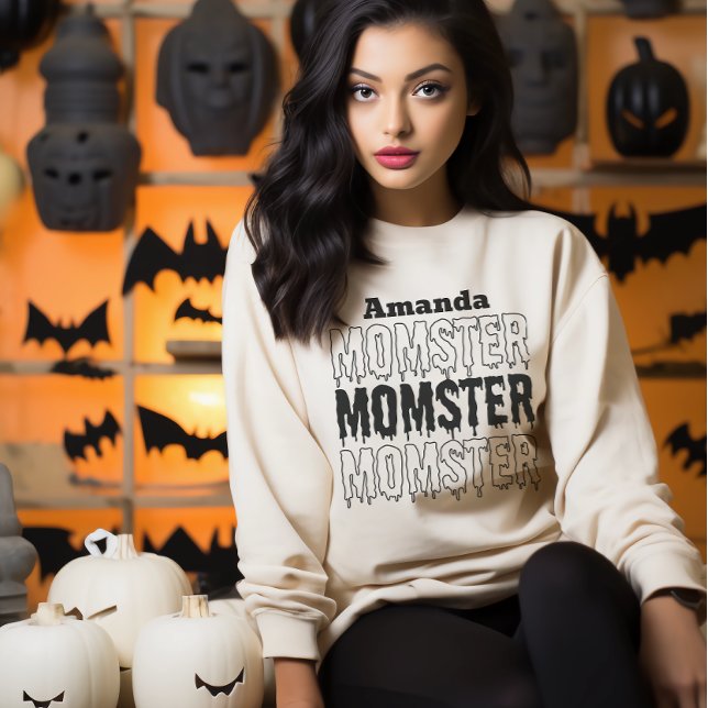 Mamma Momster Halloween-fallssäsong T Shirt (Mom Momster Halloween fall spooky season Sweatshirt)