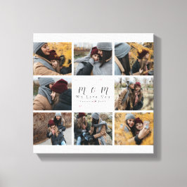 Mamma Monogram Anpassningsbar 8 Photo Collage Mor  Canvastryck