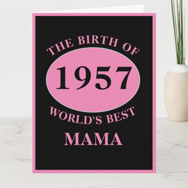 Mamma Monogram Namn Rosa Grattis på födelsedagen s Kort (Framsida)