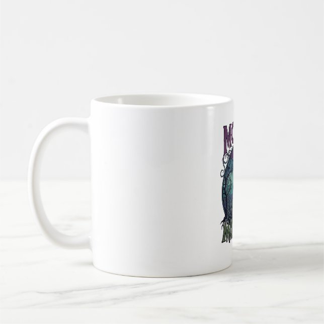 Mamma Monster Halloween Häxa Måne Pumpa Gravgård Kaffemugg (Vänster)