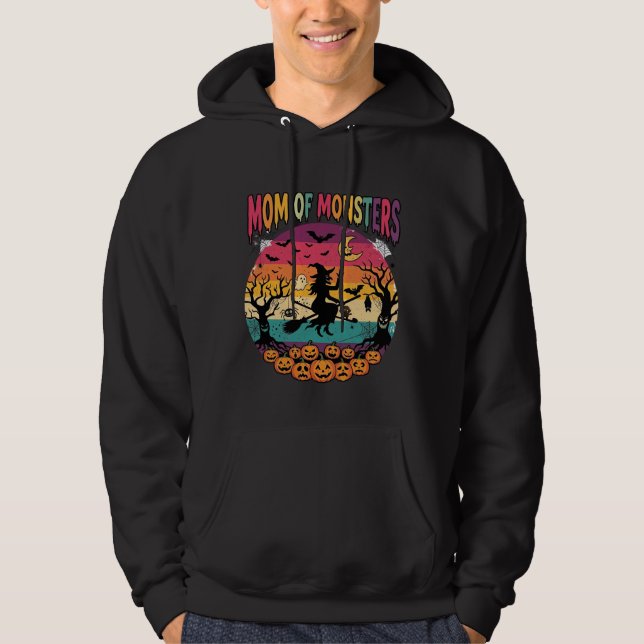 Mamma monster Halloween häxa pumpor fladdermöss_1 Hoodie (Framsida)
