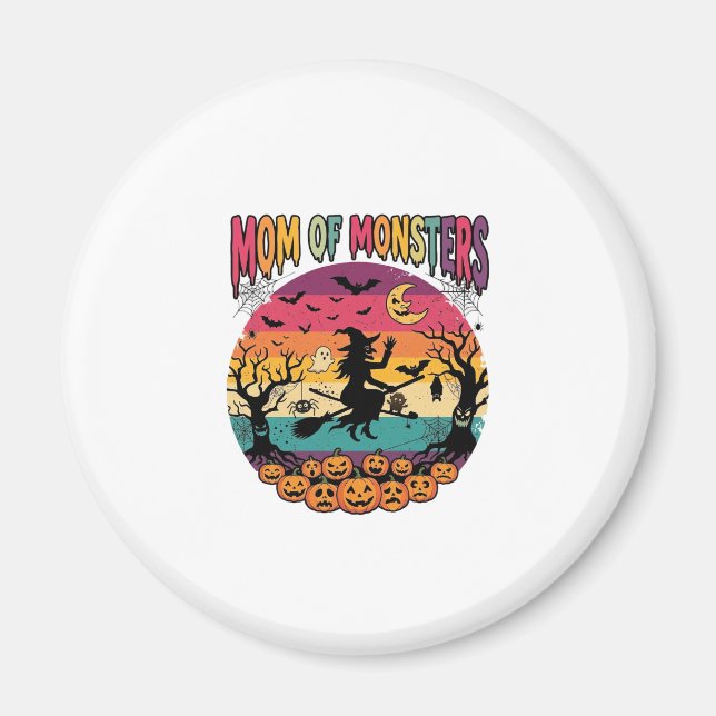 Mamma monster Halloween häxa pumpor fladdermöss_1 Magnet (Framsidan)
