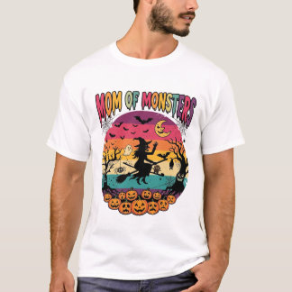 Mamma monster Halloween häxa pumpor fladdermöss_1 T Shirt