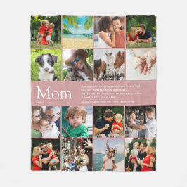 Mamma Mor Definition Foto Collage Dusty Rose Fleecefilt