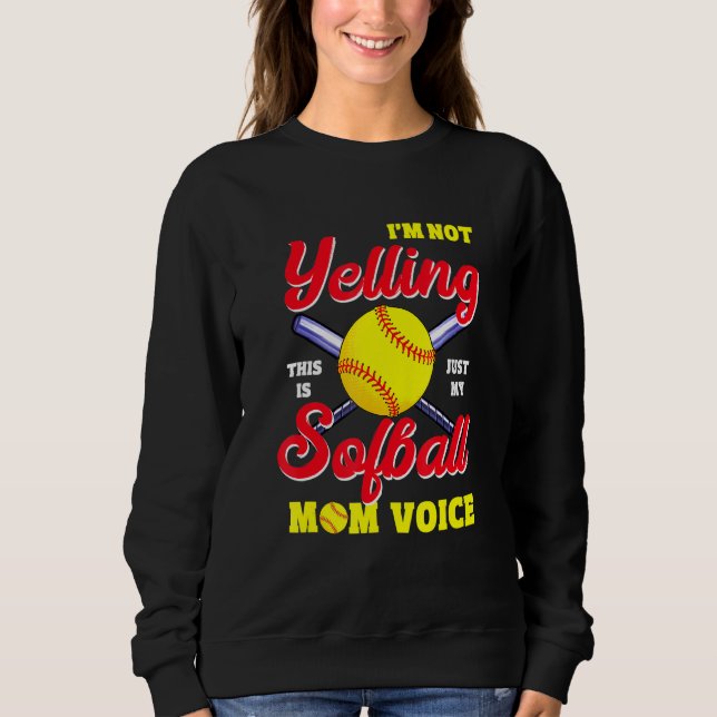 Mamma Mor Softball Voices Yelling Apparel T Shirt (Framsida)