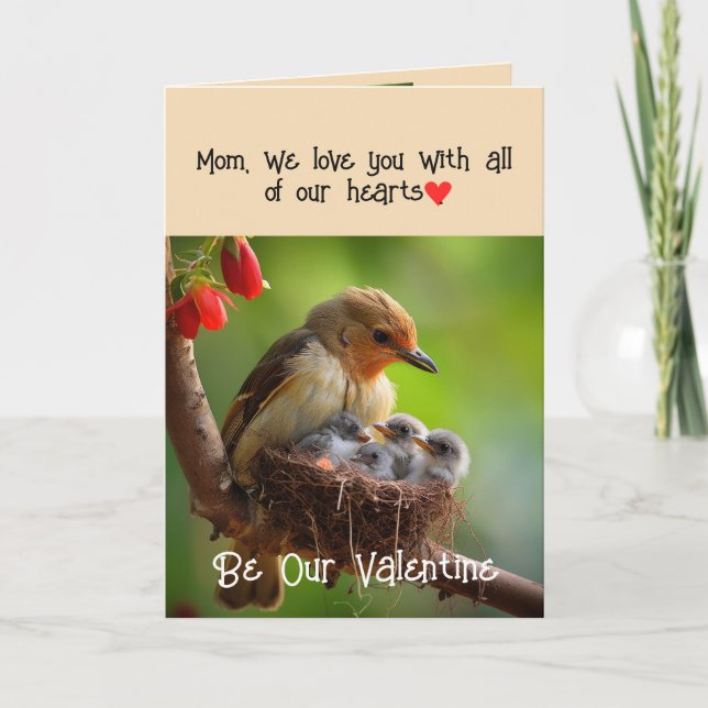 Mamma Mor Valentine Kärlek LoveBird Art Helgkort (Framsida)