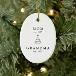 Mamma | Mormor År Est Jul Julgransprydnad Keramik