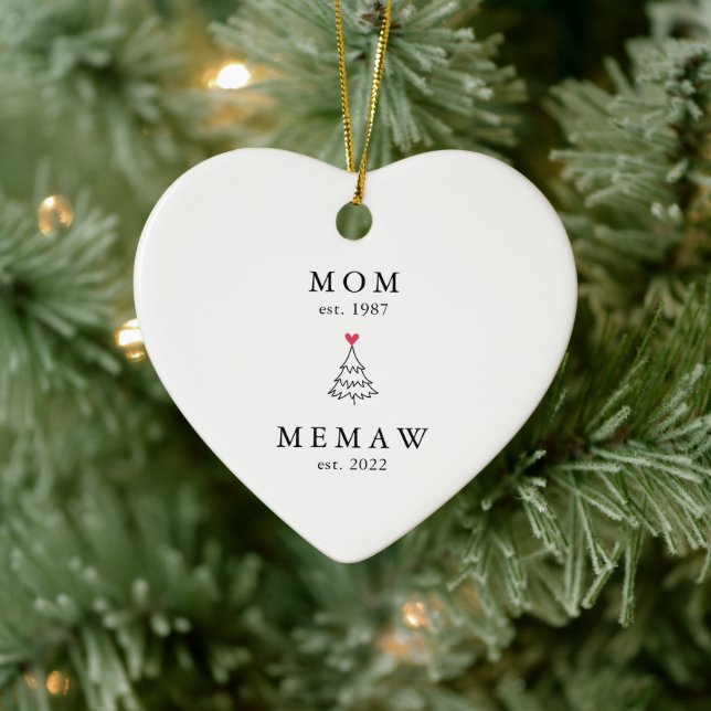Mamma | Mormor År Est. Jul Keramisk Prydnad Julgransprydnad Keramik (Träd)