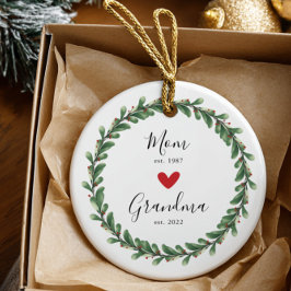 Mamma | Mormor År sedan Julgransprydnad Keramik
