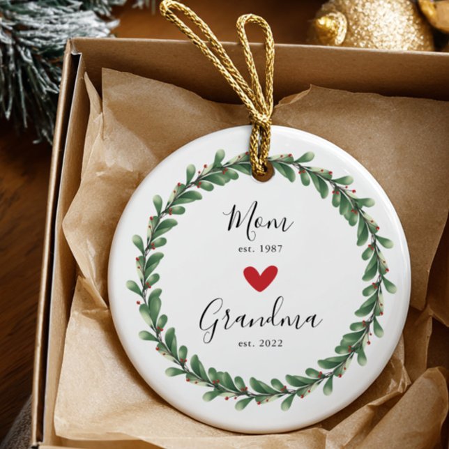 Mamma | Mormor År sedan Julgransprydnad Keramik (Skapare uppladdad)