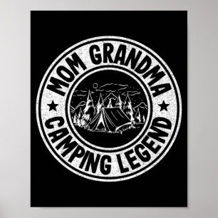 Mamma mormor camping legend rv husbil utomhus kvin poster