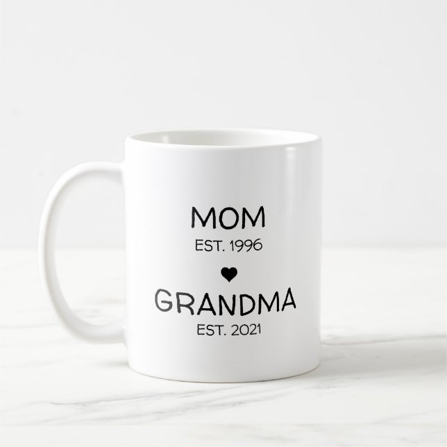 Mamma Mormor Graviditets Annonsering Bebis Avslöja Kaffemugg (Vänster)
