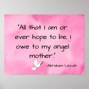 Mamma Mors dag Abraham Lincoln Quote Poster