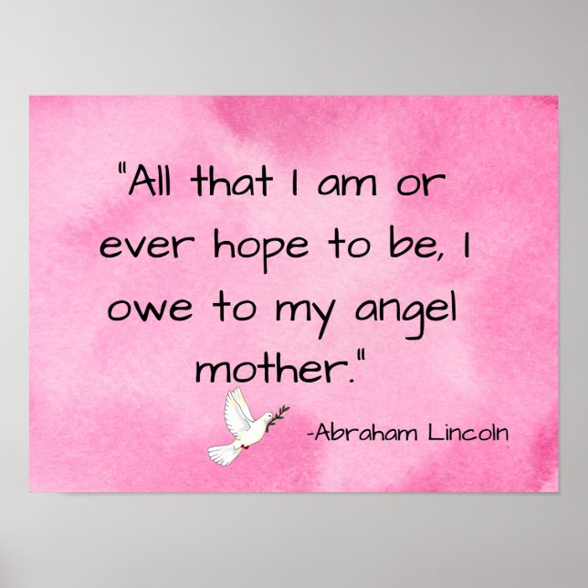 Mamma Mors dag Abraham Lincoln Quote Poster (Framsidan)
