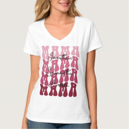 Mamma Mors dag Anpassade Barns Namn Groovy Retro T Shirt