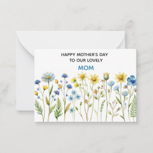Mamma Mors dag Card, GIFT Flower, Mor's Day Anteckningskort