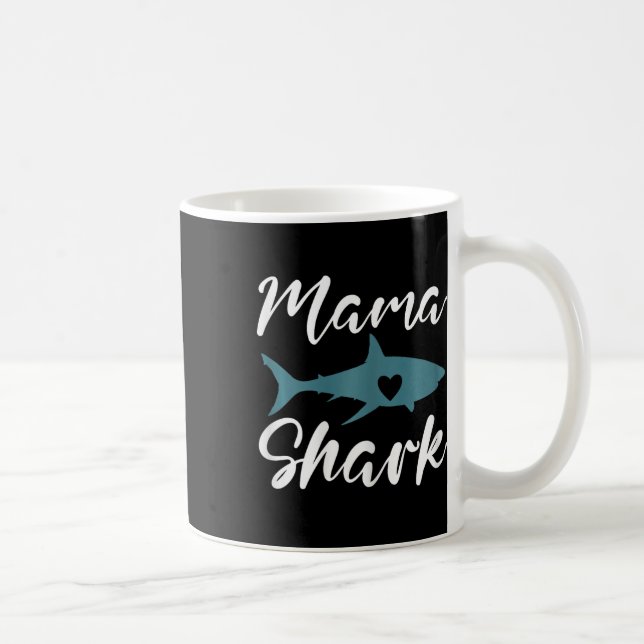 Mamma Mors dag Funny Mamma Shark Kaffemugg (Höger)