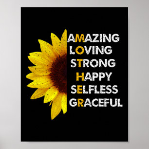Mamma Mors dag Mamma Fantastisk Loving Strong Best Poster