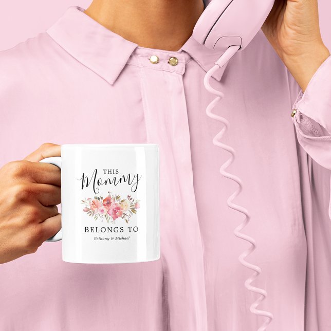 Mamma Mors dag Rosa Blommigt Kaffe Mugg (Skapare uppladdad)