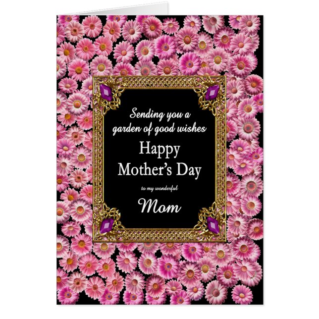 Mamma Mors dag Rosa Daisy Hälsningskort (Framsidan)