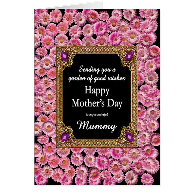 Mamma Mors dag Rosa Tusenskönor Hälsningskort (Framsidan)