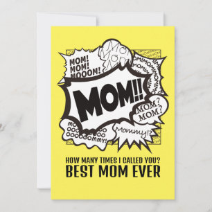 MAMMA! Mors dag tackkort Inbjudningar