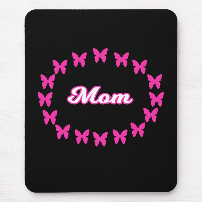 Mamma MUSMATTOR Med Söta Rosa Fjärilar (Framsidan)
