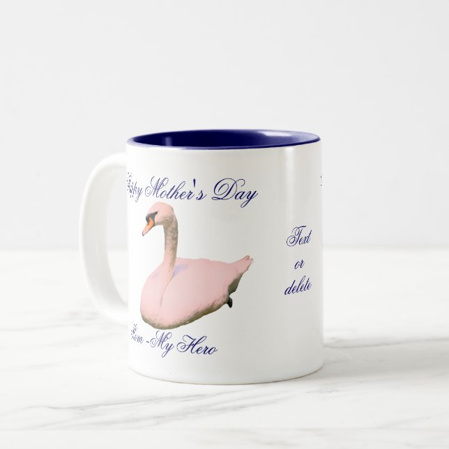 Mamma My Hero Mors dag Svan Personlig Två-Tonad Mugg (Framsida vänster)
