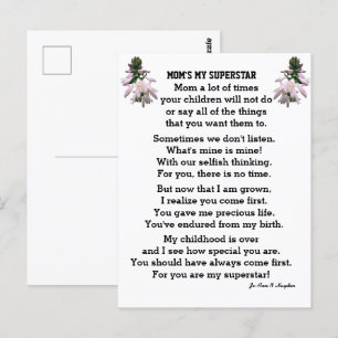 MAMMA MY SUPERSTAR POSTCARD VYKORT
