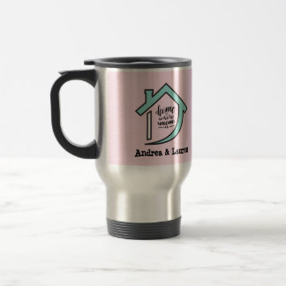 Mamma Mysigt Rosa och Blue Home Thermal mugg