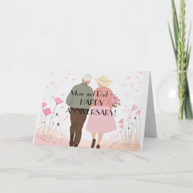 MAMMA n PAPPA ANNIVERSARKORT Tack Kort (Framsida)