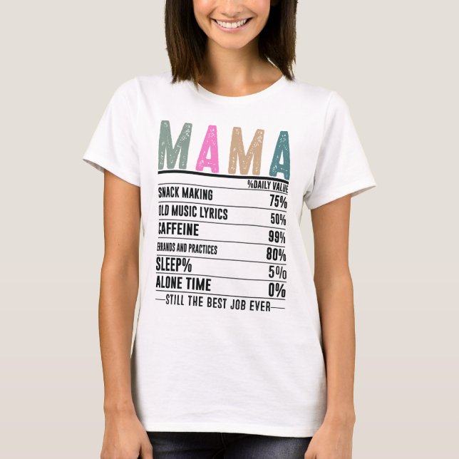Mamma Näringsfaktorer T Shirt (Framsida)