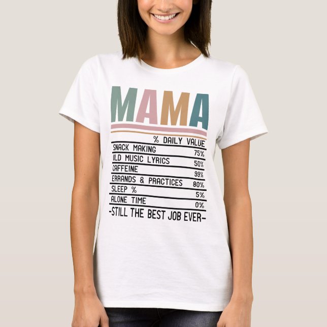 Mamma Näringsfaktorer T Shirt (Framsida)