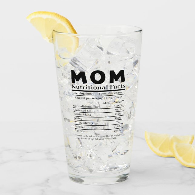 Mamma näringsmässiga fakta glaskopp (Framsida Ice)