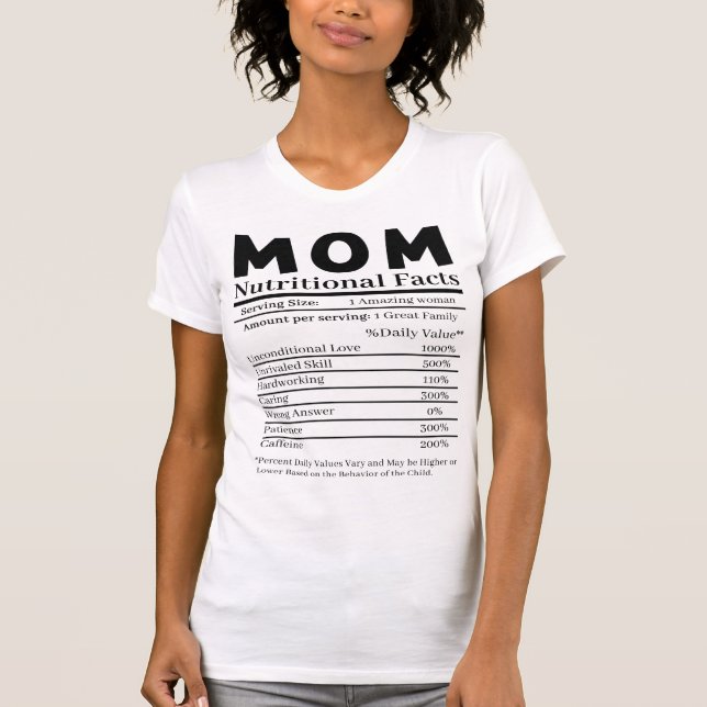 Mamma näringsmässiga fakta t shirt (Framsida)