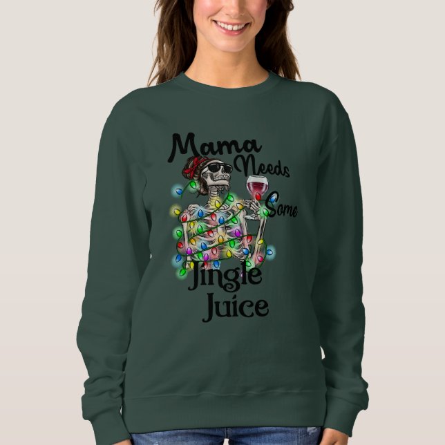 Mamma Needs Jingle Juice Julskirt, Lustigt T Shirt (Framsida)