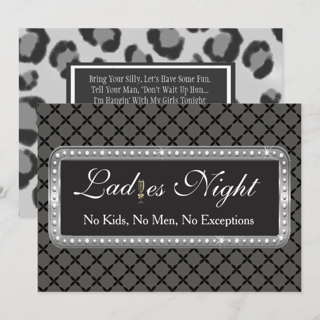 Mamma Night Out Party-inbjudan Inbjudningar (Fram/baksida)