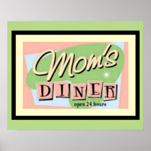 Mamma nostalgisk affisch 16 x 20 för middag