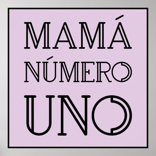 Mamma Nummer Ett Trendig typografi på Lavendel Poster (Framsidan)