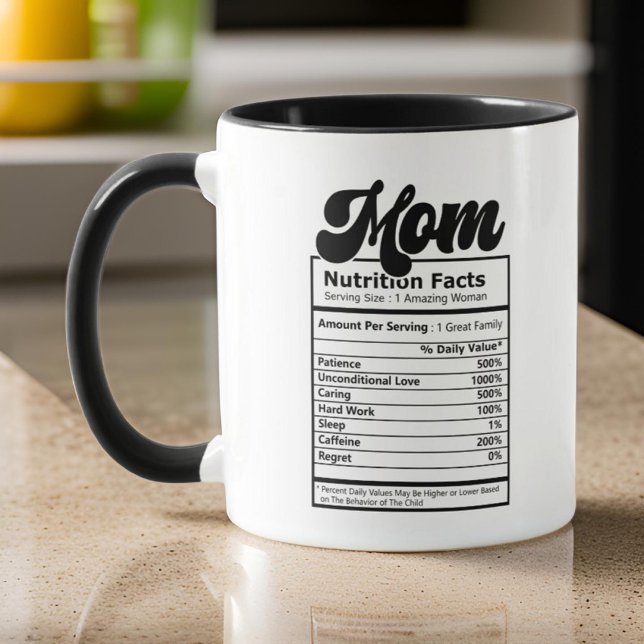 Mamma Nutrition har en modern svart och vit nyck Mugg (Skapare uppladdad)