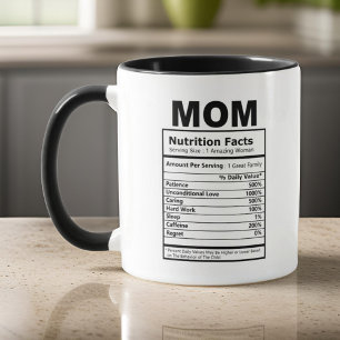 Mamma Nutrition har en modern svart och vit nyck Mugg