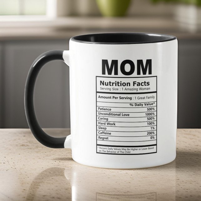 Mamma Nutrition har en modern svart och vit nyck Mugg (Skapare uppladdad)