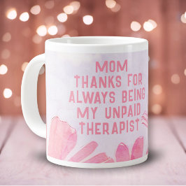 Mamma obetald terapeut rolig blommig mors dag jumbo mugg