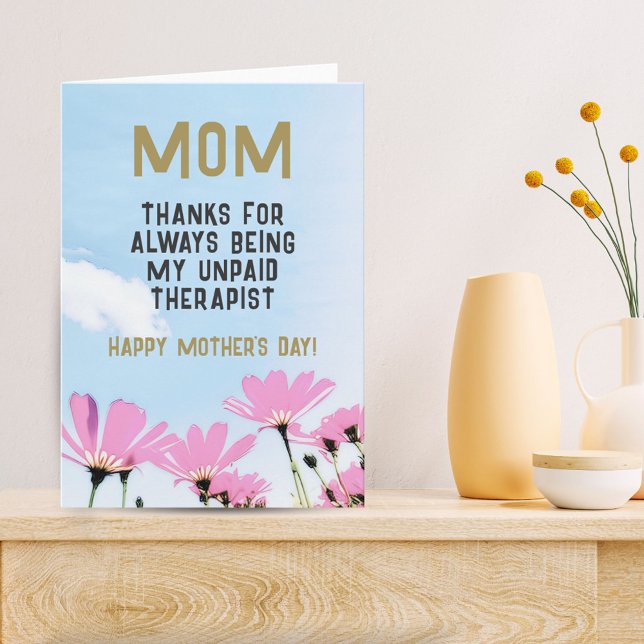 Mamma obetald terapeut rolig blommig mors dag kort (Skapare uppladdad)
