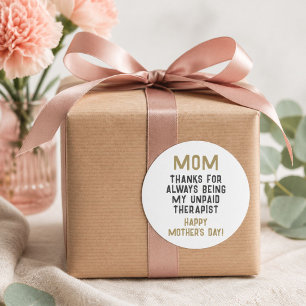 Mamma obetald terapeut Rolig humor Mors dag Runt Klistermärke